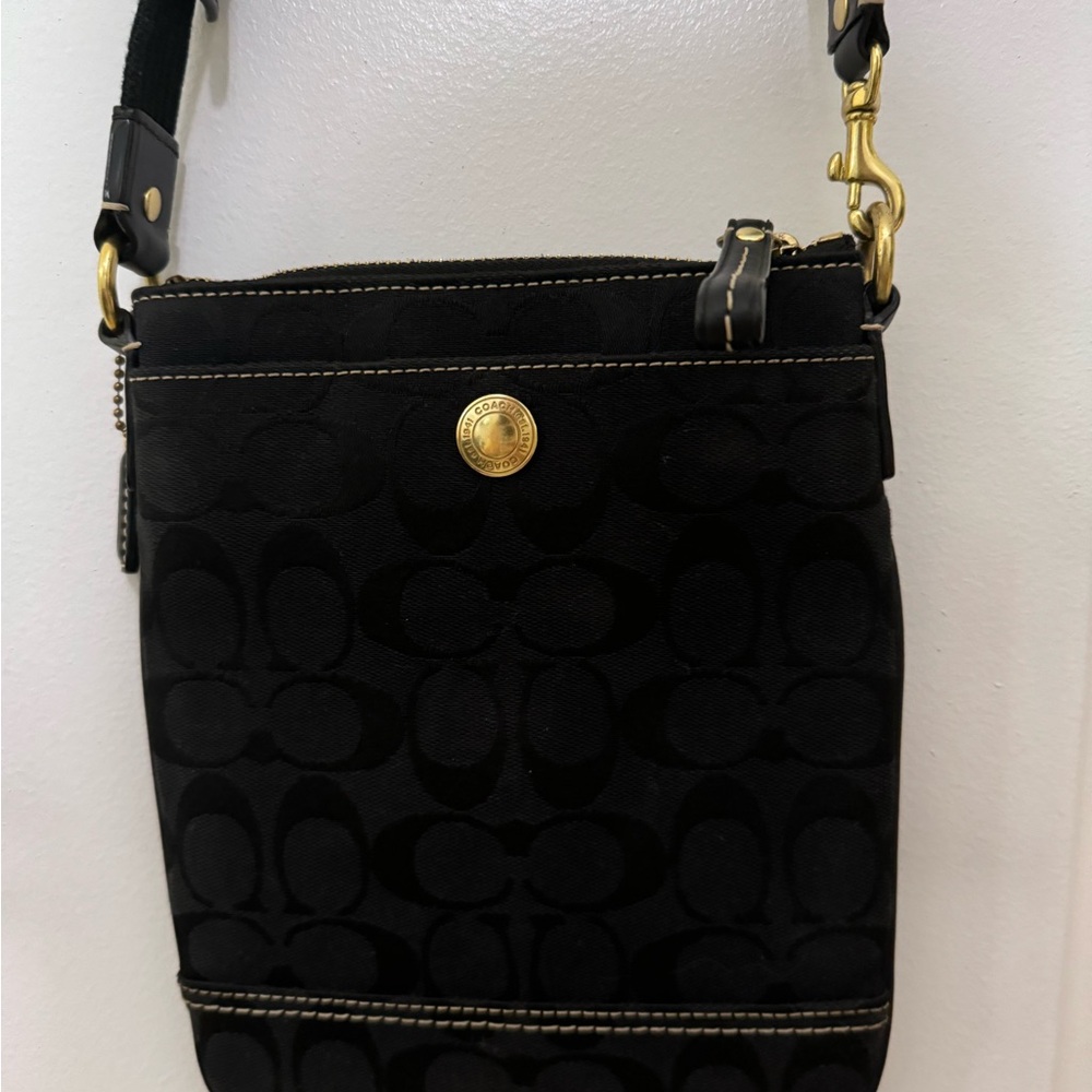 Coach swing-pack signature Jacquard crossbody shoulder bag